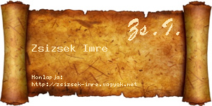 Zsizsek Imre névjegykártya